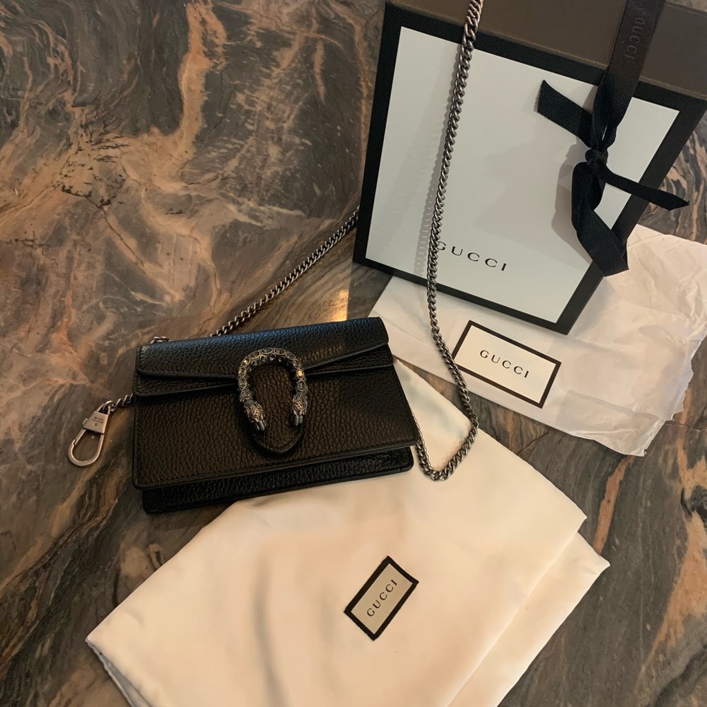 Gucci Dionysus Super Mini Black Grained Leather - Picture 13 of 16